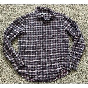 Outerknown Shirt Mens Small Button Up Long Sleeve Organic Cotton Linen Blend